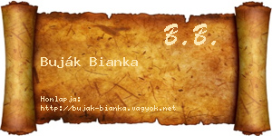 Buják Bianka névjegykártya